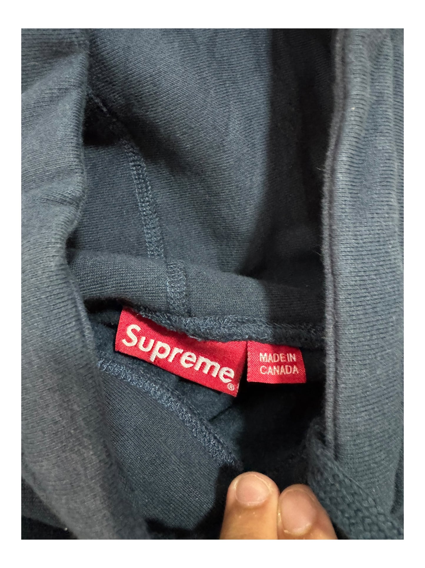 Supreme Chenille Arc Logo Navy&Red Hoodie (M)
