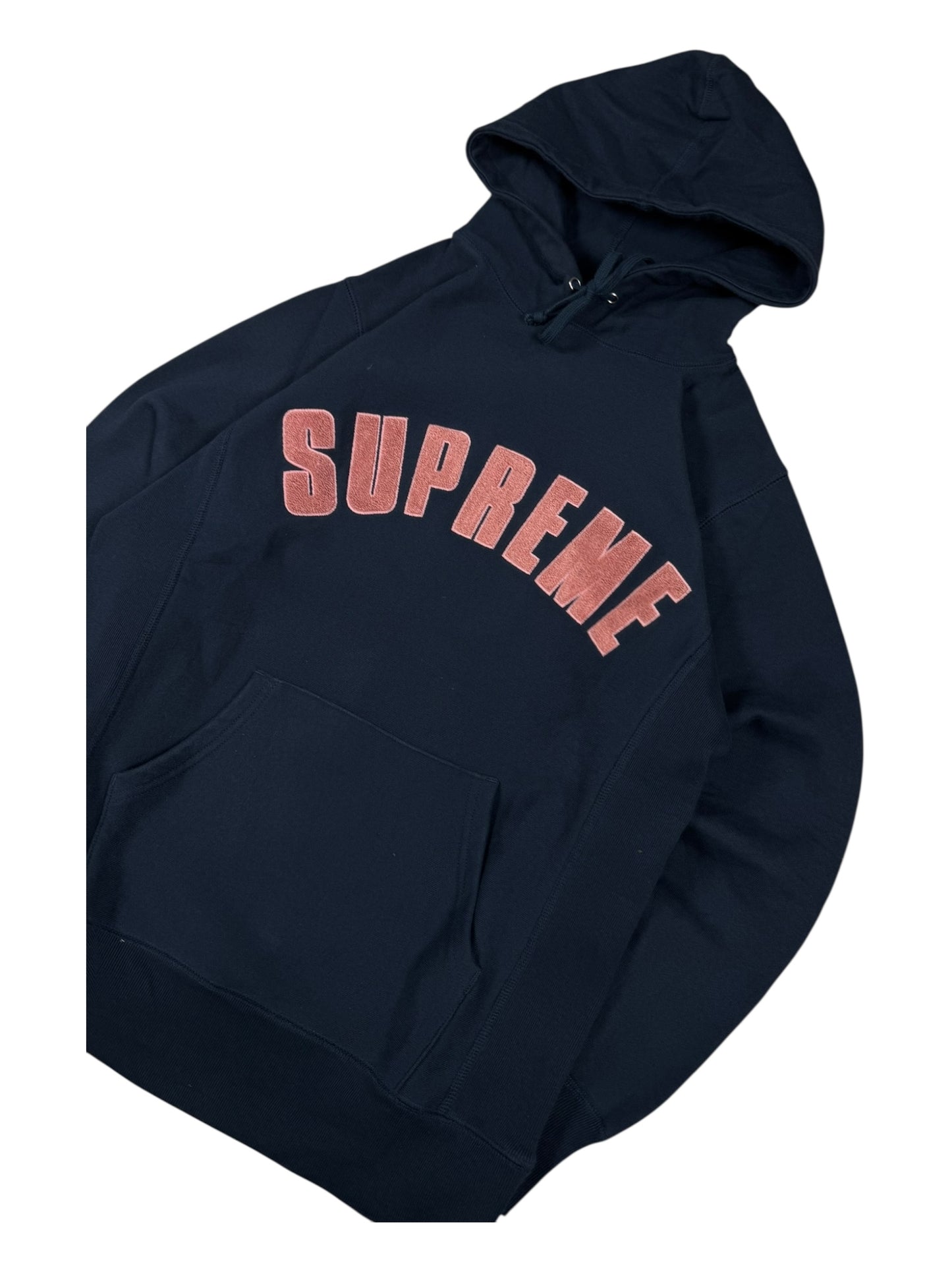 Supreme Chenille Arc Logo Navy&Red Hoodie (M)