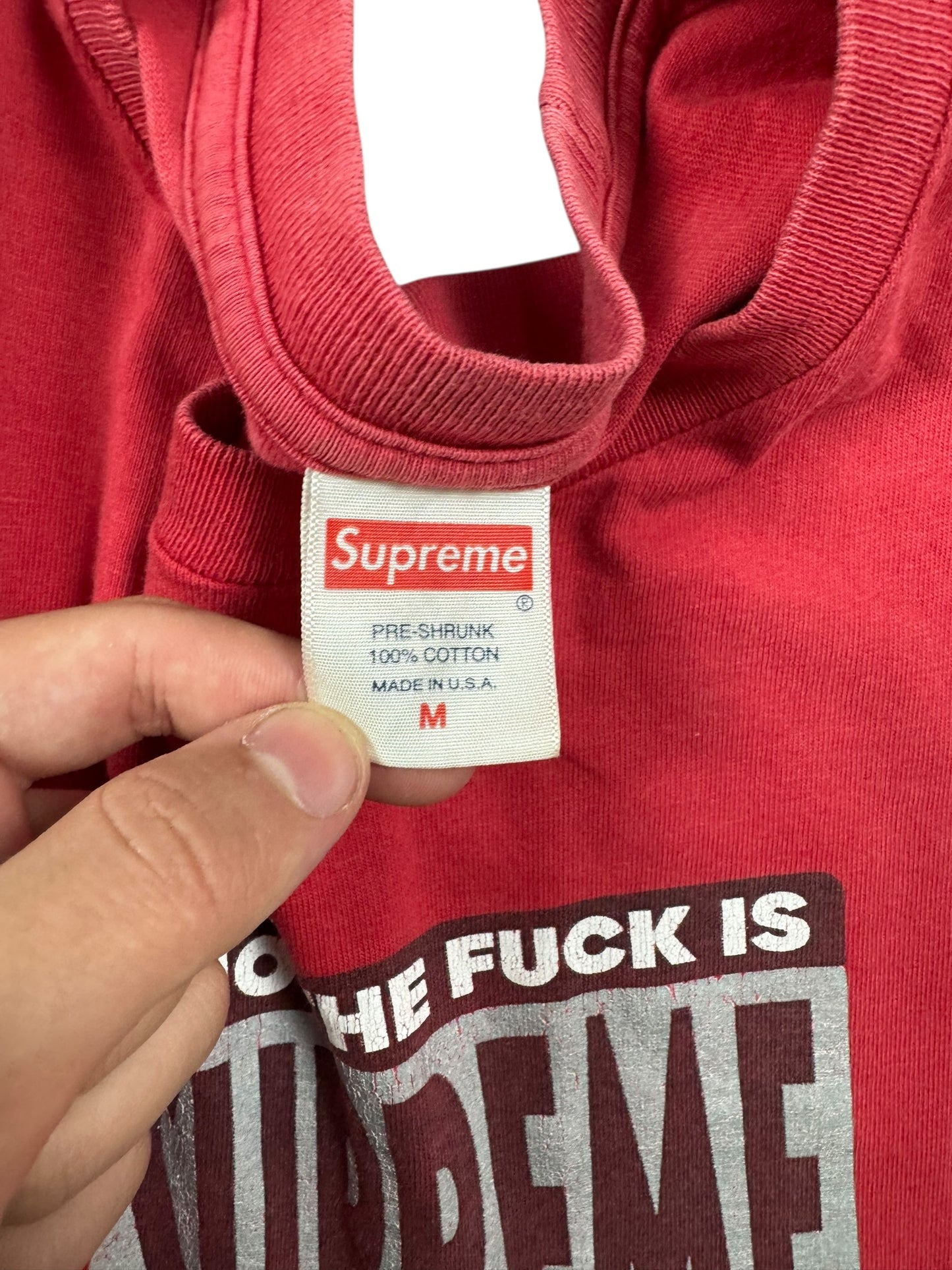 Supreme T-Shirt Who The Fuck Red (M)
