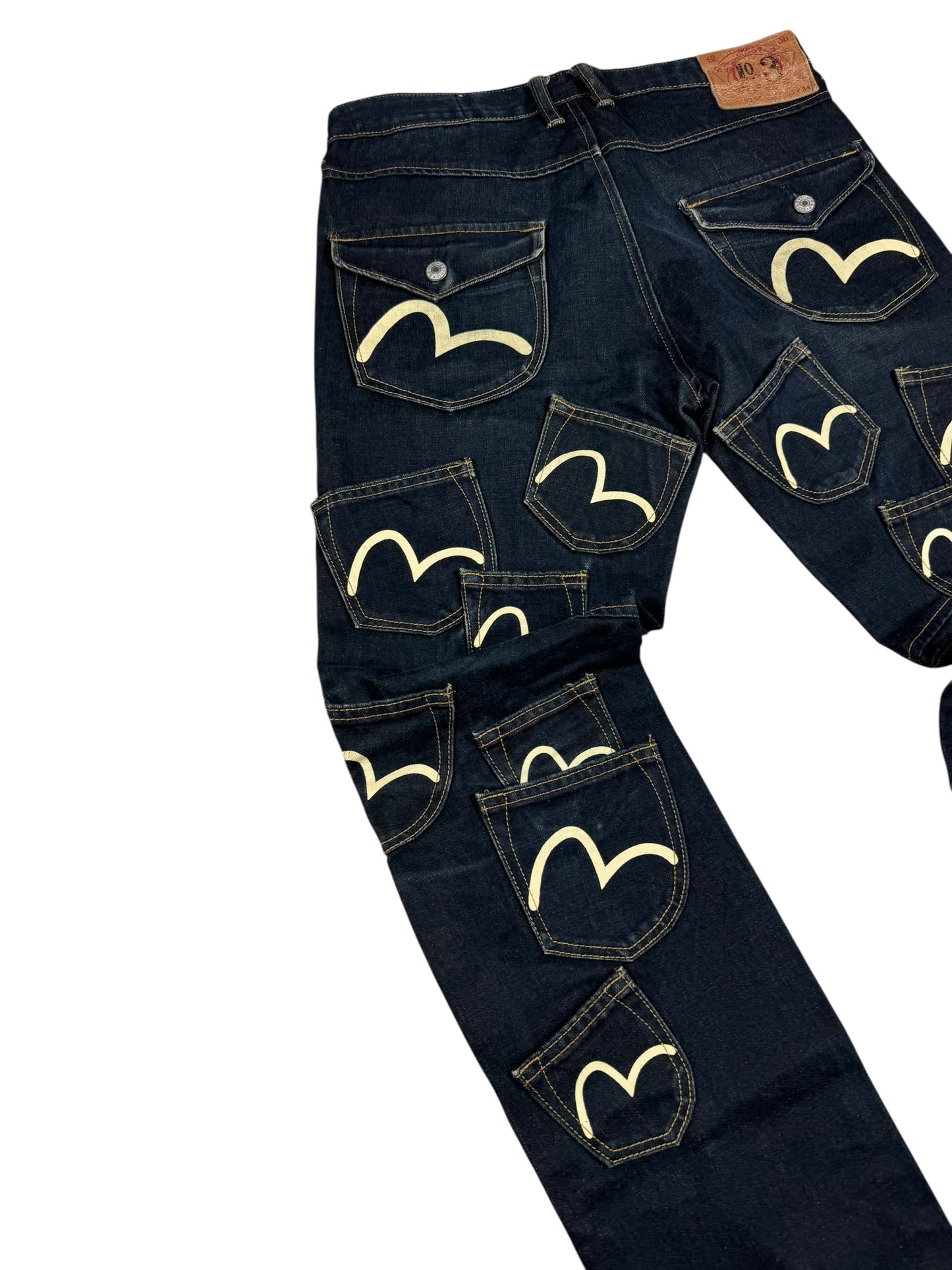 Evisu Pants Denim Wide Leg (S)