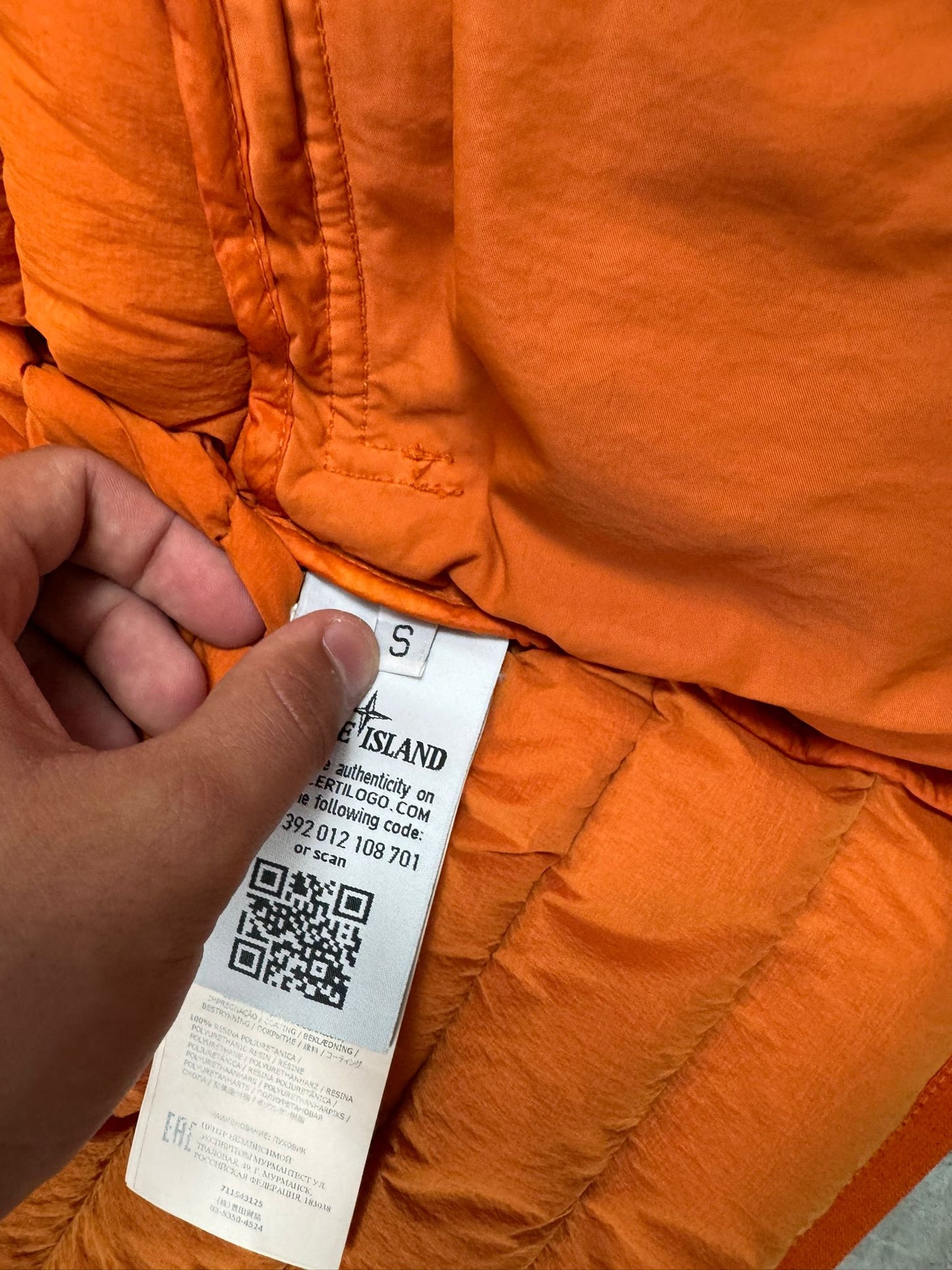 Stone Island AW/17 Loom Woven Down Jacket Orange (S)