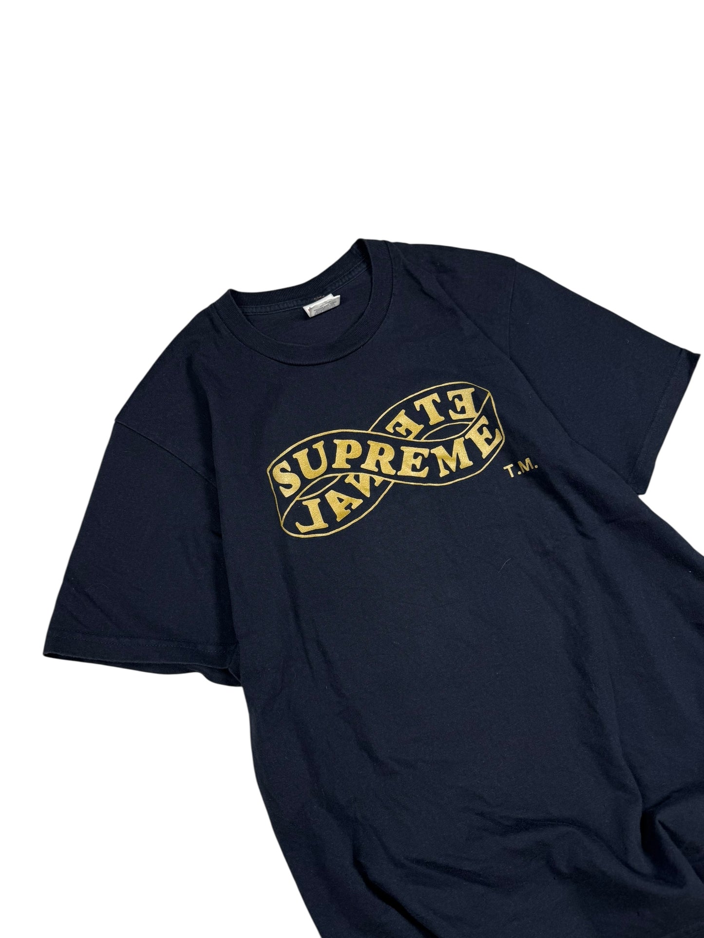 Supreme Tee/T-shirt Black and Gold (M)