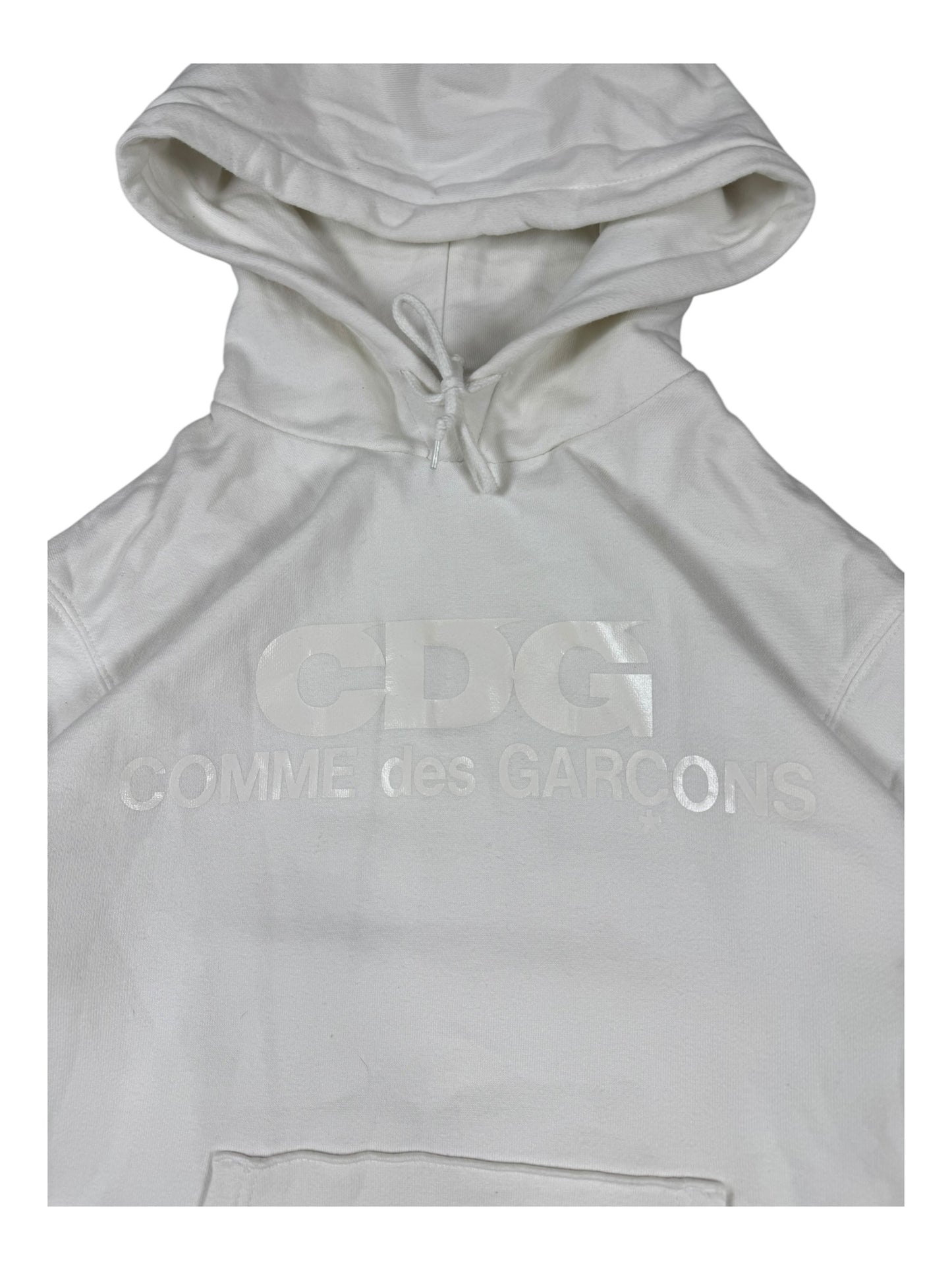 Comme Des Garçons (CDG) White Monochrome Logo Hoodie (M)