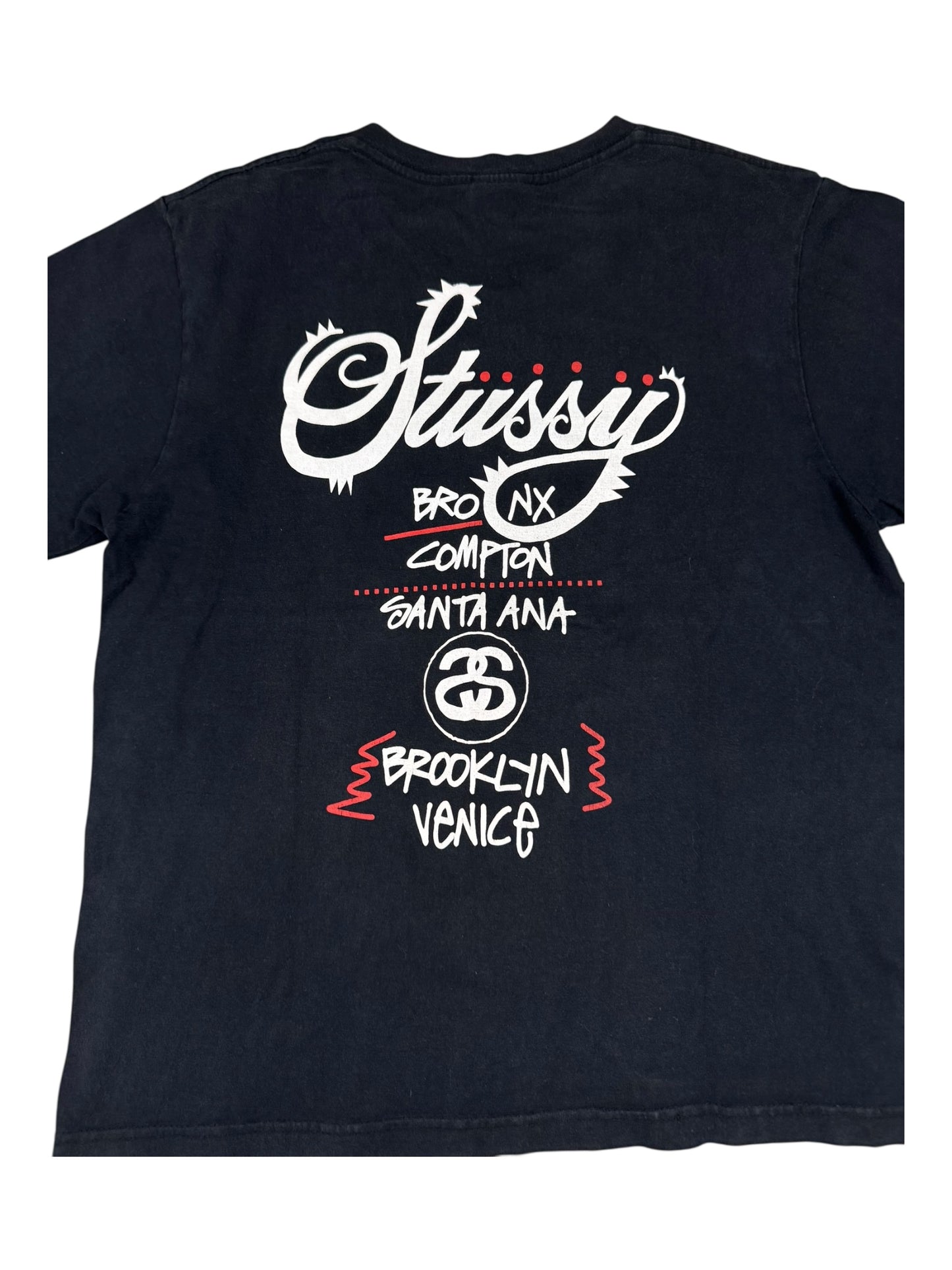 Stussy World Tour Black Tee/T-Shirt (M)