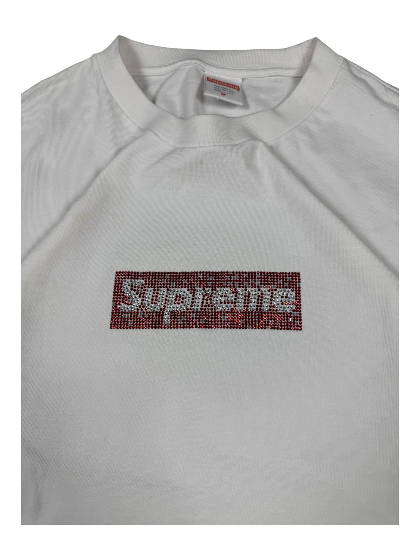 Supreme x Swarovski Box Logo White Tee/T-shirt (M)