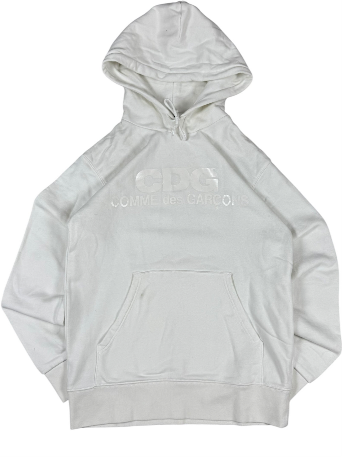 Comme Des Garçons (CDG) White Monochrome Logo Hoodie (M)