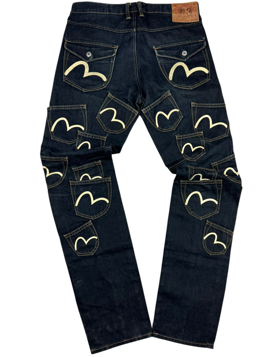 Evisu Pants Denim Wide Leg (S)
