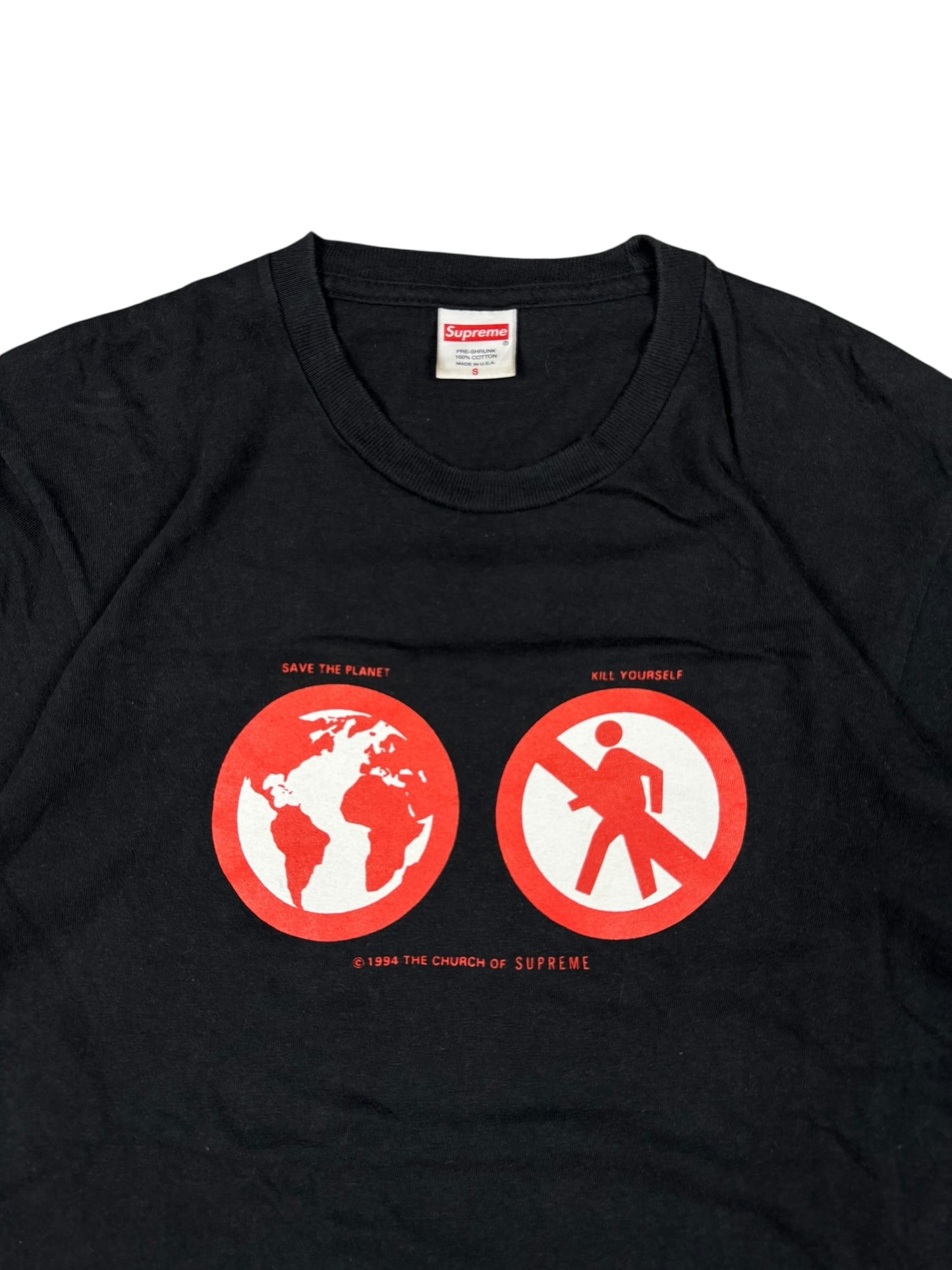 Supreme T-Shirt/Tee Save The Planet Red and Black (S)