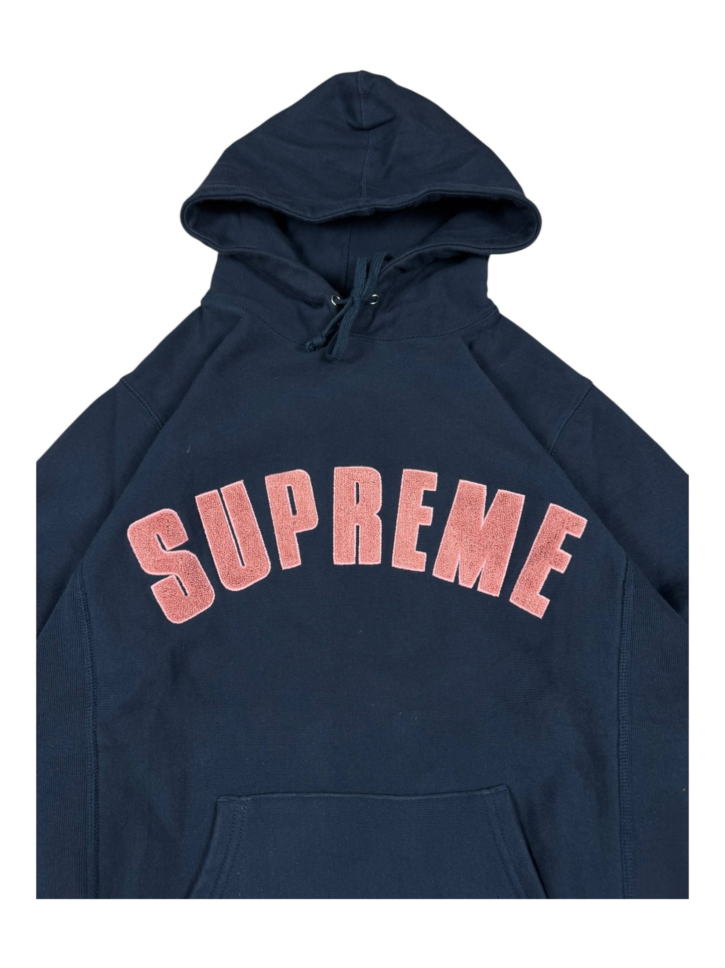 Supreme Chenille Arc Logo Navy&Red Hoodie (M)