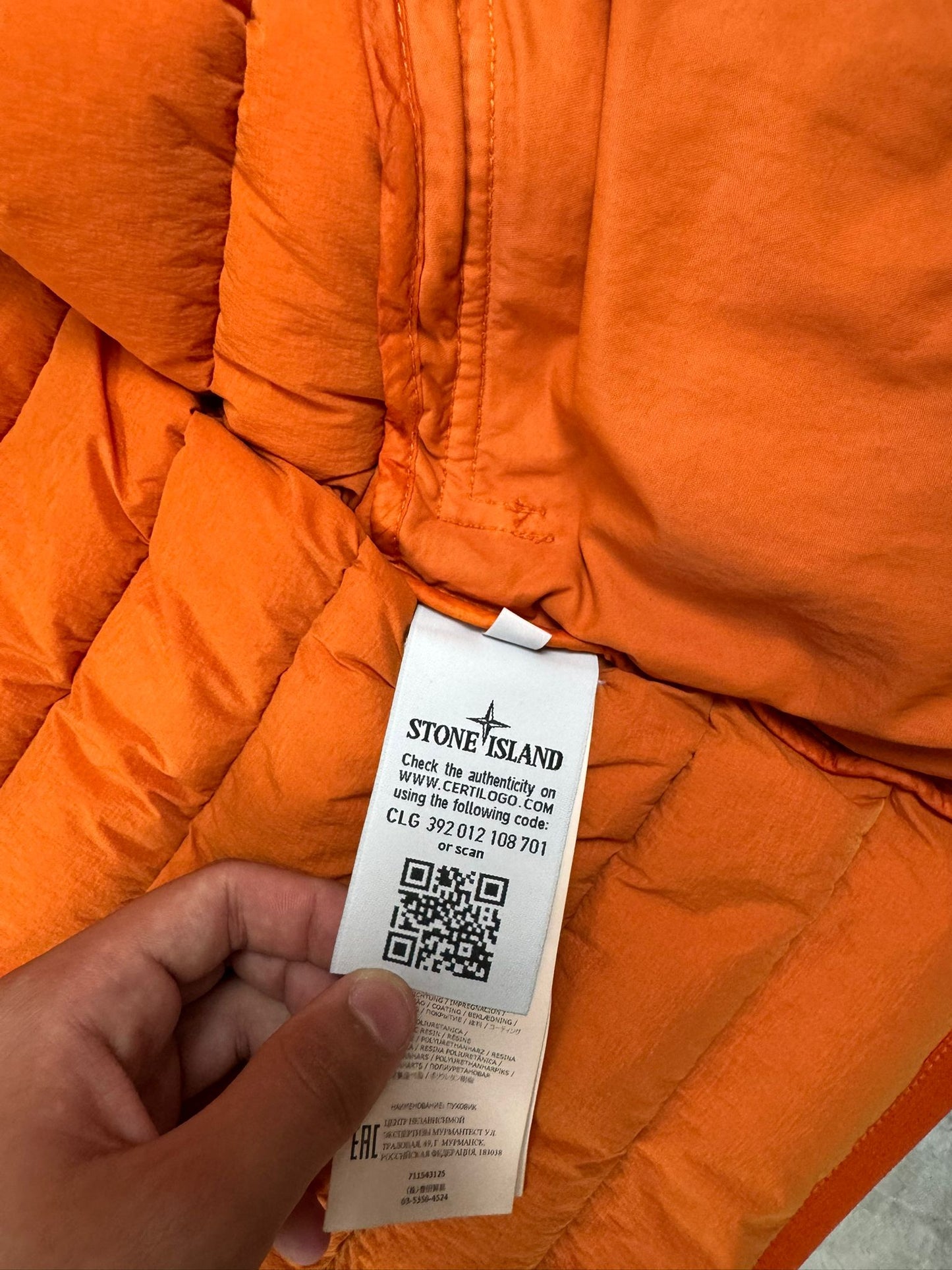 Stone Island AW/17 Loom Woven Down Jacket Orange (S)