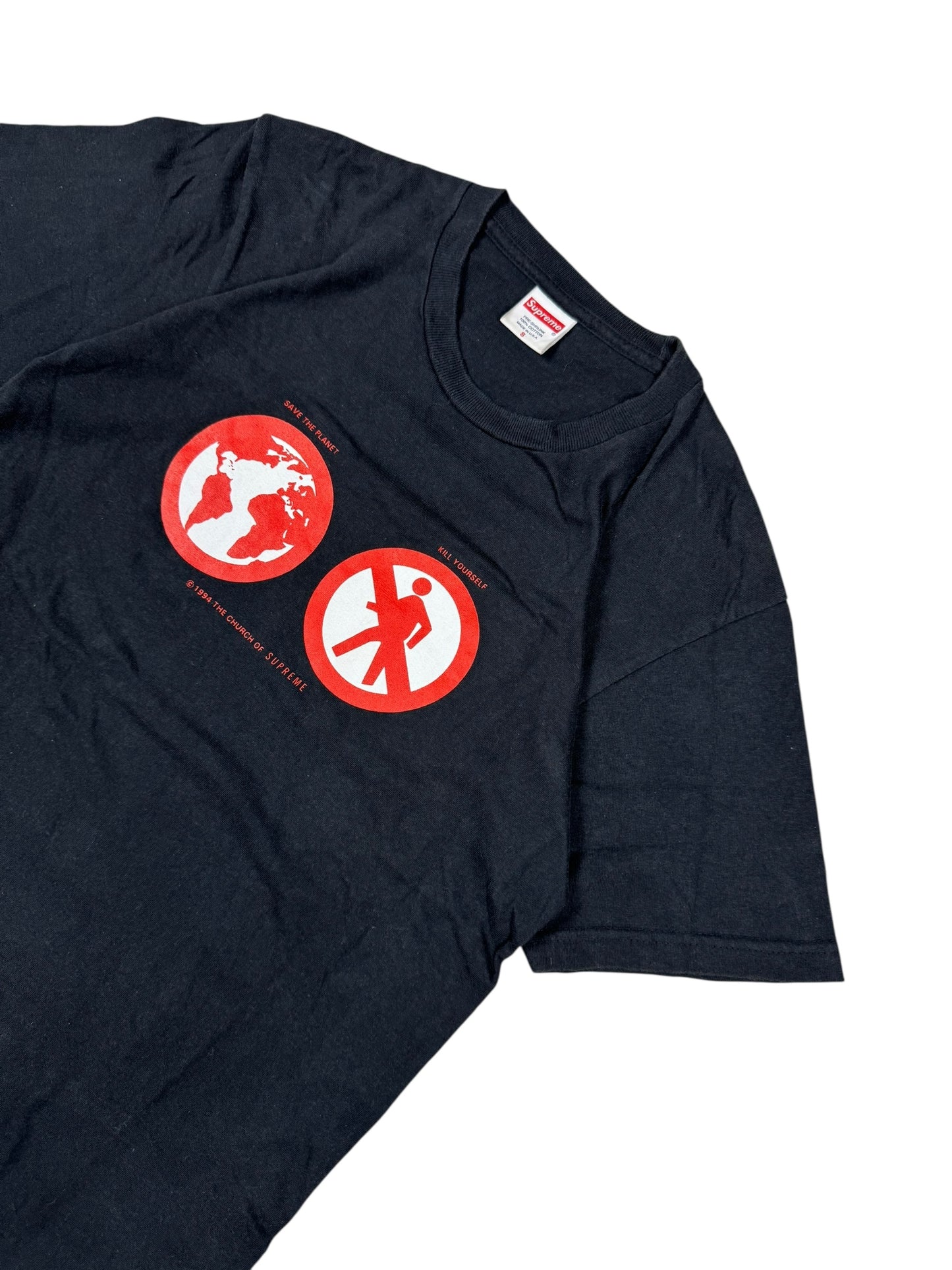 Supreme T-Shirt/Tee Save The Planet Red and Black (S)